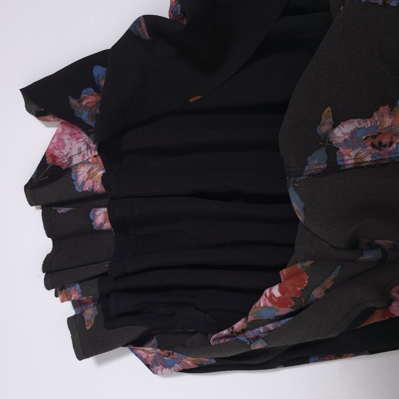 Free People Flutterby Floral Print Dress Black Twilight Combo Size 4 - Picture 9 of 12